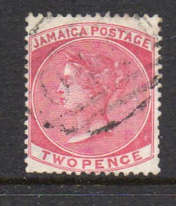 Jamaica Sc 19 1884 2d rose Victoria stamp used