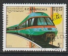 1989 Cambodia - Sc 931 - used VF - 1 single - Locomotives