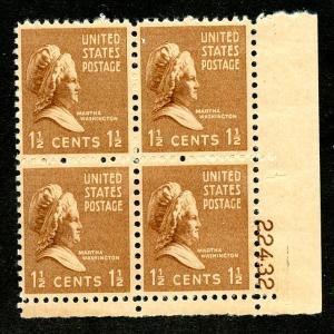 U.S. Scott  805 MNH Electric Eye Plate Block of 4