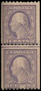 # 489 Mint Never Hinged Line Pair Scuff at bottom Violet George Washington