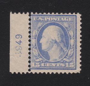 1909 Sc 340 15Â¢ MLH OG plate no.  CV $160