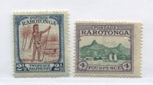 Cook Islands 19271  2 /2 and 4d1 mint o.g. hinged