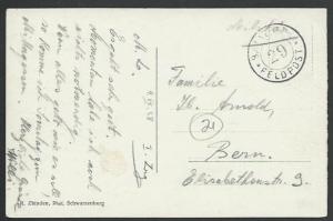 SWITZERLAND 1918 Military postcard to Bern - Battaillon 29.................58391