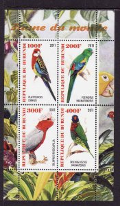 Burundi-unused NH sheet of 4-Birds-2011-issue not author