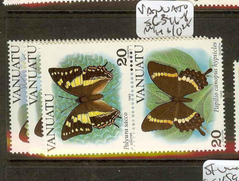 VANUATU (B1801) BUTTERFLY  SC346-8   MNH