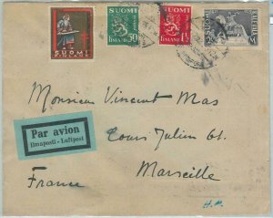 71727 - FINLAND - Postal History -  Airmail COVER to FRANCE  1935