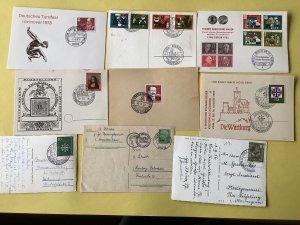 Germany Postcard 9 postal stamps covers items Ref A576 