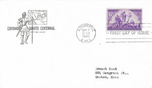 898, 3c Coronado Expedition, House of Farnam   First Day Cover