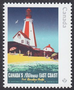 LIGHTHOUSE = VINTAGE TRAVEL POSTERS = stamp from Souvenir Sheet Canada 2022 MNH