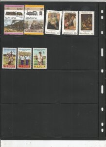 ST LUCIA COLLECTION ON STOCK SHEET, ALL MINT, MOSTLY MNH