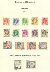 Rhodesia & Nyasaland 1954-63 Collection on Pages