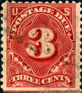 #J63 – 1917 3c Postage Due Stamp.  Used Avg.