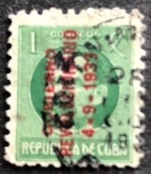 Cuba 317 Used, Red Overprint reading Up