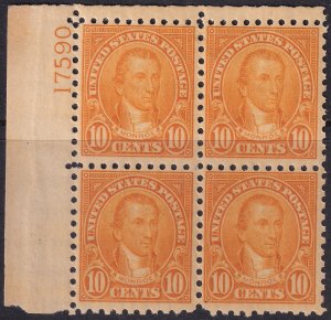 #591 Mint NH, F-VF, Plate number block of 4 (CV $750) (CV $85 - ID30673) - Jo...