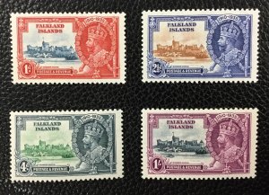 FALKIAND ISLANDS, #77-80, 1935 KGV Silver Jubilee, MNH