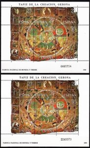 SPAIN 1980 ART Religion: Creation. Tapestry, Gerona Cathedral. 2 PERF Types, MNH