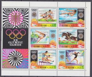 1971 Ras Al Khaimah 540-545VB+Tab 1972 Olympic Games in Munich overprint
