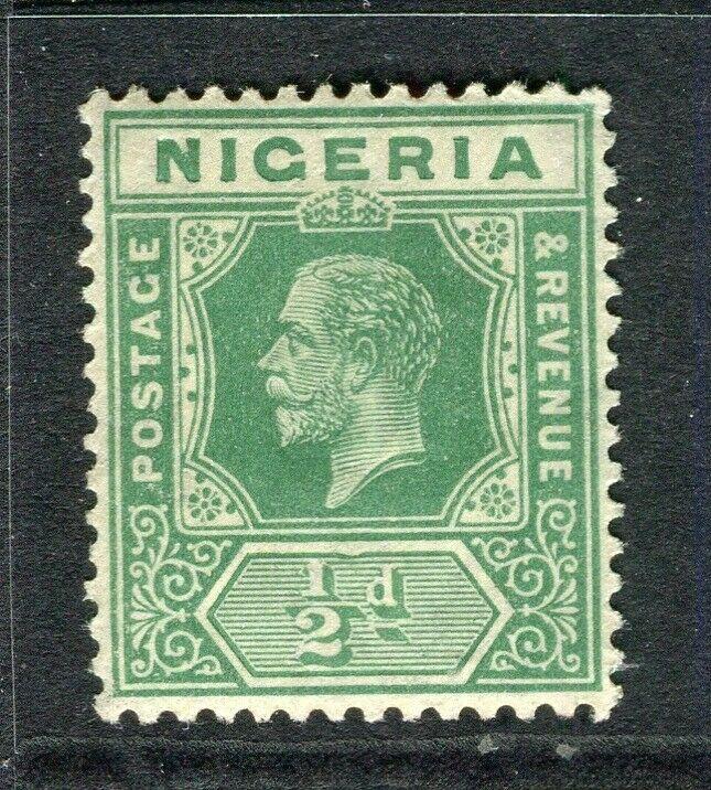 NIGERIA; 1921 early GV issue fine Mint hinged Shade of 1/2d. value