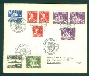 Sweden. 1944 FDC. Swedish Fleet.  Sc# 3/351+ 3/352+353-354-355. Adr. Norrkoping