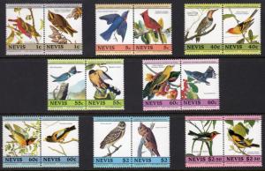 Nevis 1985 Sc#407/414 BIRDS/OWL/AUDUBON  SET 8 Pairs Perforated MNH