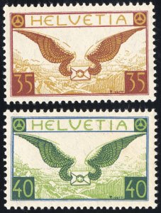 Switzerland Stamps # C13A-14A MLH VF Scott Value $70.00