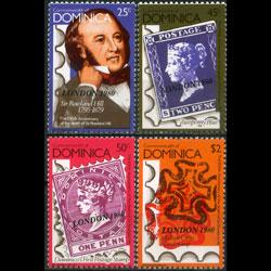 DOMINICA 1980 - Scott# 663A-D London Exhib.Opt. Set of 4 NH