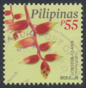 Philippines Used  55 peso Flowers 2019  see details  and scans    