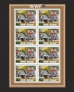 Stamps. Fauna, WWF Guinea - Bissau 2021 year , 6 sheet perforated