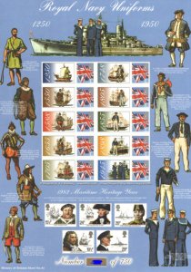 History of Britain 41 2009 Royal Navy Uniforms no. 232 sheet UNMOUNTED MINT