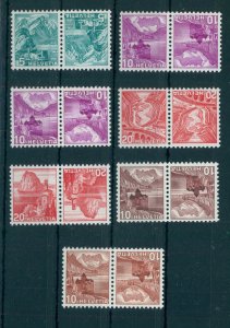 SWITZERLAND, TETE-BECHE STAMPS 1936-42, FULL SET NEVER HINGED