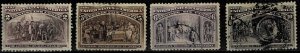 US 1893,Sc.#231, 234, 235, 237 used, Columbus Exhibition