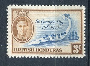 BRITISH HONDURAS; 1940s early GVI Pictorial issue fine Mint hinged 3c. value