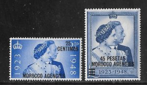 GB (Morocco Agencies) Sc #93-4 Silver Wedding set of2  OG VF