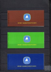 GERMANY 1979-1981 SPORTS SET OF 3 BOOKLETS W/PANE OF 6 STAMPS MNH