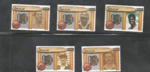 JAMAICA - 1984 - Jamaican Cricketers - Perf 5v Set - Mint Never Hinged