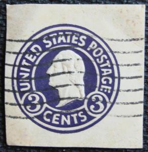 US #U436 Used Cut Square, George Washington, SCV $.25 L10 