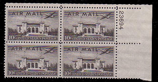 United States C34 Plate Block MNH