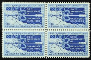 U.S. Mint Stamp Scott #1092 3c Oklahoma Block. Superb. NH. A Gem!