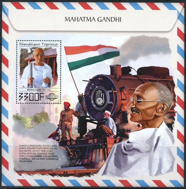 TOGO 2017  MAHATMA GANDHI SOUVENIR SHEET MINT NH