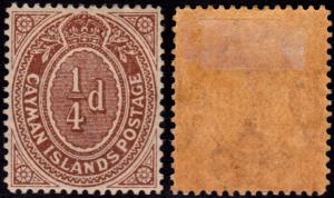 Cayman Islands 31 Unused - 1/4p brown (1908)