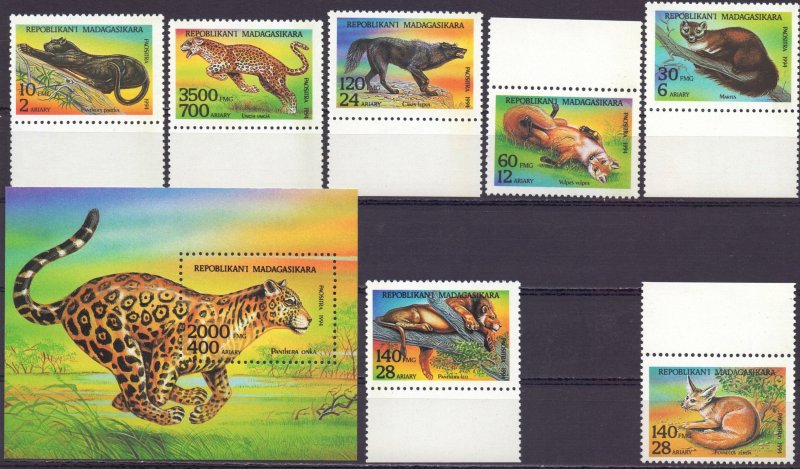 Madagascar. 1994. 1701-7, bl261. Fauna of africa. MNH.