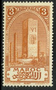 FRENCH MOROCCO 1917 3c TOWER OF HASSAN Pictorial Sc 57 MH