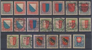 SWITZERLAND 1920-21 Sc B15-B20 (20x) FULL SETS SHADES MINT & USED SCV$199.25 
