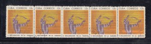Cuba Scott #932a-e Strip Used