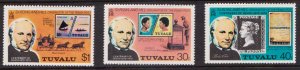 TUVALU - 1979 DEATH CENTENARY OF SIR ROWLAND HILL - 3V MINT NH