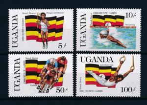 [55353] Uganda 1987 Olympic games Seoul Swimming Cycling Gymnastics MNH