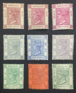 MOMEN: HONG KONG SG #32/39 1882-96 CROWN CA MINT OG H £1,750+ LOT #65228