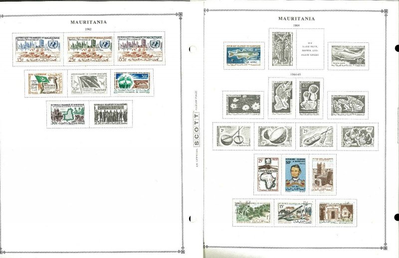 Mauritani 1941-1990 M & CTO Hinged on Scott International Pages Rhtough 1995