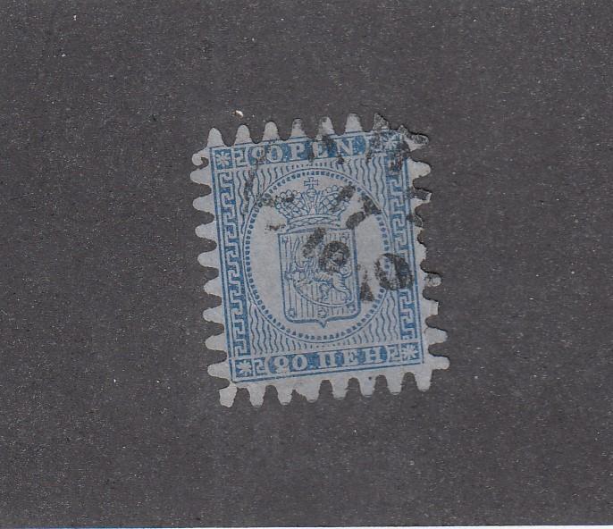 FINLAND # 9  20p  COAT OF ARMS BLUE TYPE 3 WITH CANCEL