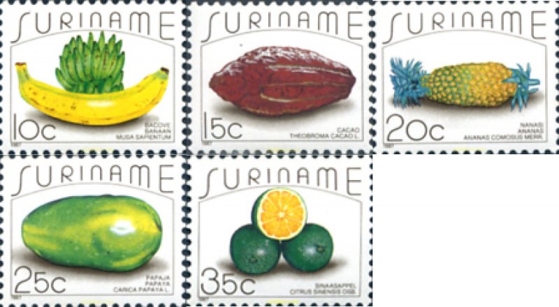 243448 MNH SURINAM 1987 FRUTOS INDIGENAS SILVESTRES